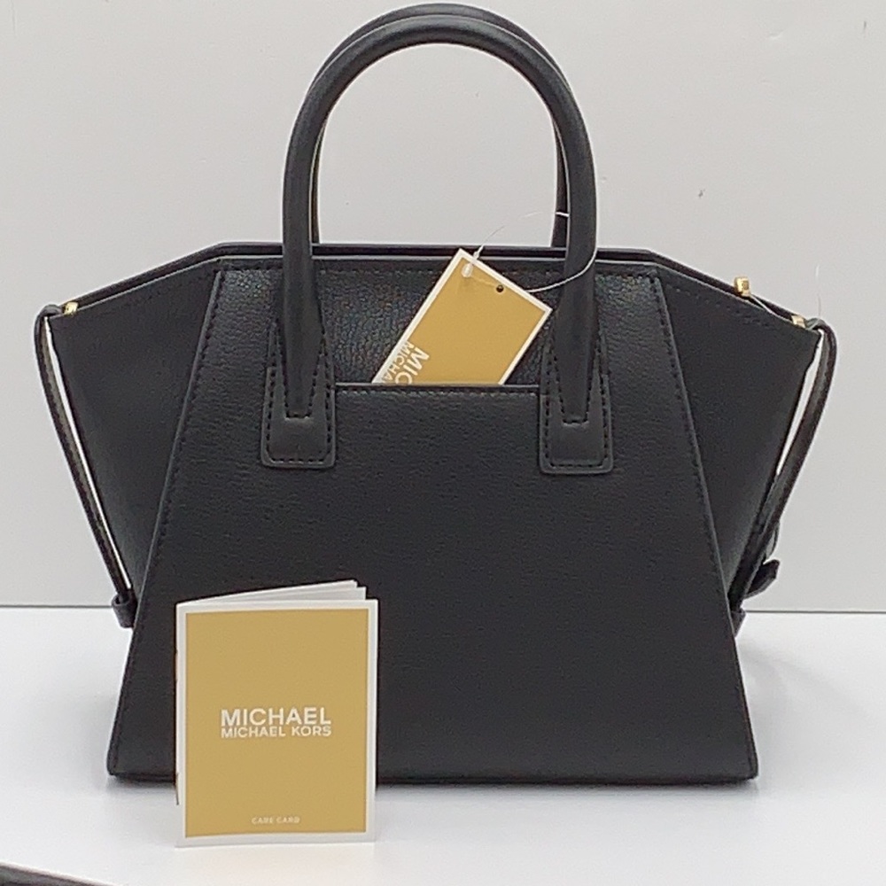 Michael Kors Avril Small Leather Top-Zip Satchel Black color - Picture 4 of 16